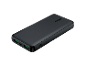 Power bank nero con porte USB e indicatori LED.