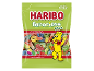 Sacchetto di caramelle gommose aspre alla frutta assortite a forma di personaggi e anelli.