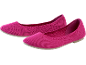 Ballerine fucsia da donna in tessuto a maglia.