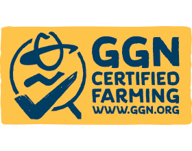 Sigillo GGN Certified Farming con indirizzo del sito web GGN.ORG