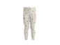 Leggings per bambini beige con cuori neri.