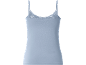 Top da donna azzurro con spalline sottili e pizzo