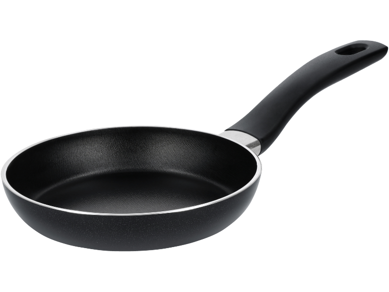 Padella nera antiaderente con manico nero