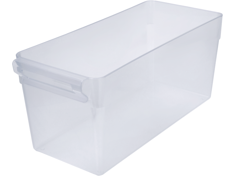 Contenitore organizer trasparente in plastica con maniglia