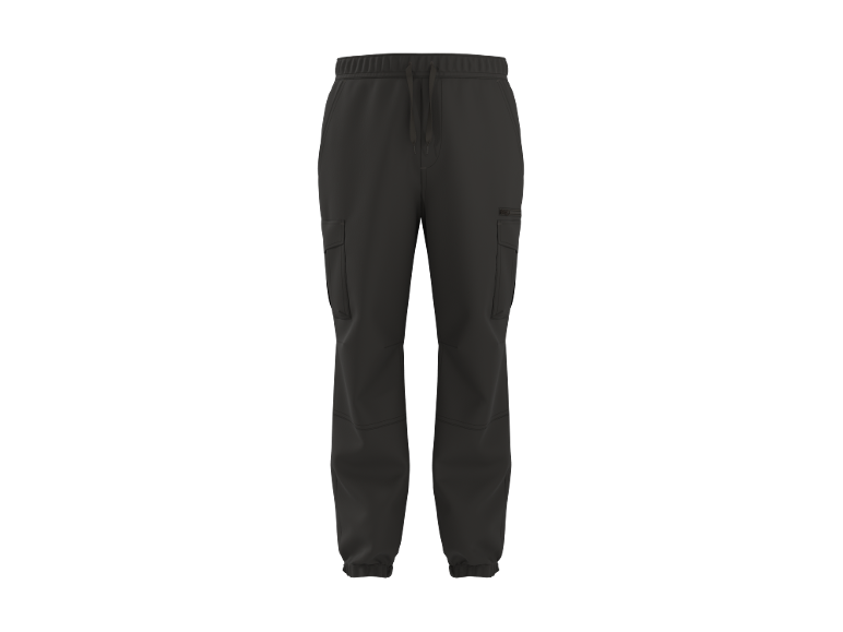 Pantaloni da jogging grigio scuro da uomo con coulisse e tasche cargo.