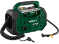 Compressore e gonfiatore verde con tubi e ugelli.