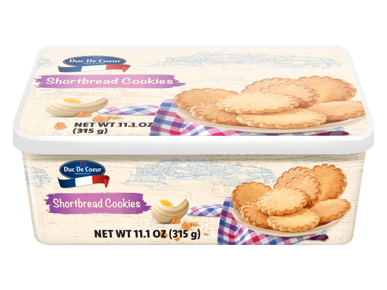 Due confezioni di biscotti shortbread con design rustico e peso netto di 11,1 oz (315 g).