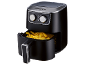 Friggitrice ad aria nera con patatine fritte, controlli di temperatura e timer