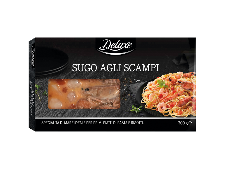 Sugo di mare per pasta e risotti, con scampi, 300g.