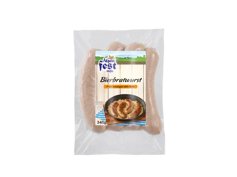 Confezione di salsicce di maiale con birra Bierbratwurst, 340g