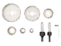 Set di punte diamantate per piastrelle, con varie misure e accessori.