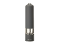 Macina sale o pepe elettrico grigio con base trasparente.