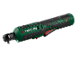 Chiave a cricchetto a batteria verde e nera con luce e indicatore di batteria.