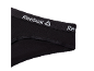 Slip nero con elastico in vita con testo bianco.