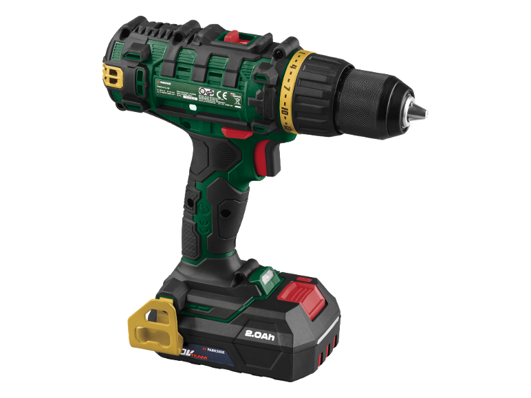 Trapano avvitatore a batteria con batteria da 2.0 Ah e impostazioni di coppia 1-13