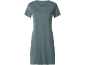 Abito a t-shirt verde-blu con scollo a V