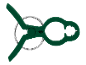 Clip verde per piante con anello metallico.