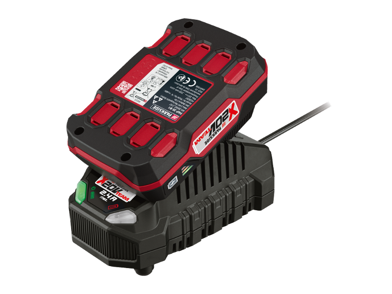 Batteria e caricabatterie per utensili, 20V 2Ah, 2.4A max.