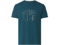 Maglietta verde acqua scuro con una sottile grafica 'SUNSHINE MAKE YOUR OWN' sul davanti.