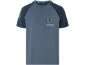 Maglietta pigiama blu con maniche raglan e stampa sul petto.
