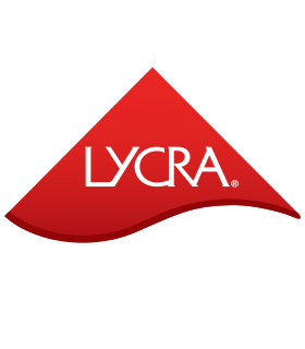 Sigillo rosso con la parola 'LYCRA' in bianco.