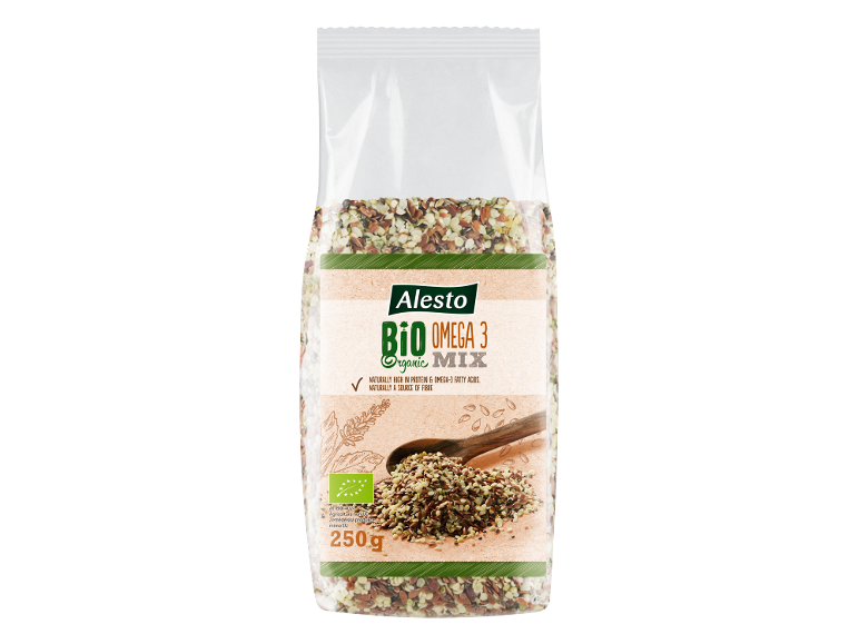 Mix Bio Omega 3, naturalmente ricco di proteine e acidi grassi omega-3, 250g.