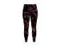 Leggings sportivi neri con stampa astratta rossa e gialla