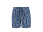Pantaloncini pigiama da uomo a righe nei toni del blu e del bianco