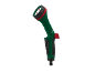 Pistola a spruzzo manuale verde per tubo da giardino con dettagli rossi e neri.