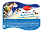 Yogurt alla vaniglia con palline di cioccolato, con Nutri-Score C e sigillo Rainforest Alliance.