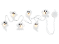 Catena luminosa a forma di fantasmi bianchi per Halloween.