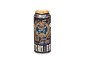 Lattina di birra Imperial Stout con design steampunk e 9,5% di alcol.