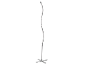 Lampada da terra LED moderna con design ondulato e base a croce.