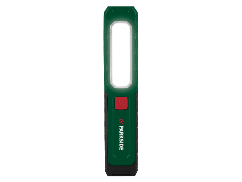 Lampada da lavoro LED verde con pulsante di accensione rosso