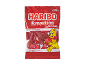 Sacchetto di caramelle rosse e bianche con orsetto gommoso, con la scritta 'favoritos Red&White'.