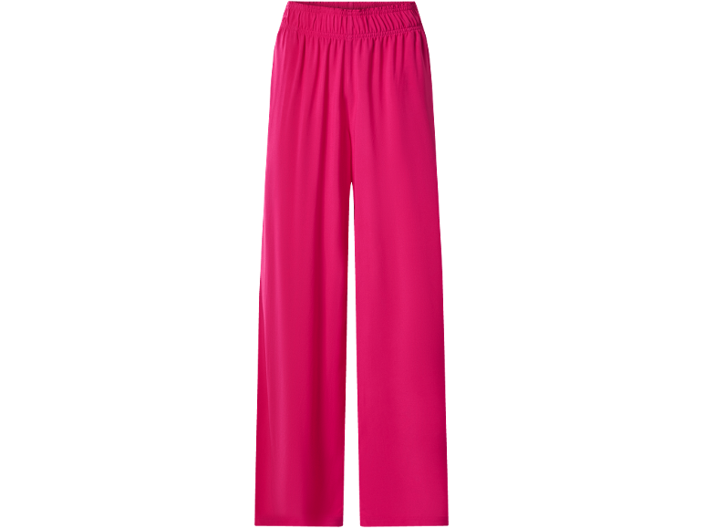 Pantaloni ampi fucsia da donna con vita elasticizzata.