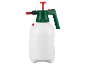 Spruzzatore manuale bianco con dettagli verdi e rossi.
