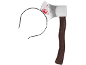 Cerchietto con ascia insanguinata, accessorio per costume di Halloween.