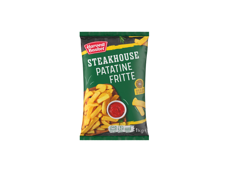 Busta di patatine fritte stile steakhouse con olio di semi di girasole, 1 kg.