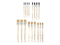 Set di 20 pennelli e spazzole per pittura in varie misure, inclusi 20 mm, 25 mm, 38 mm e 50 mm.