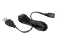 Cavo USB nero con connettori USB-A e USB-C.
