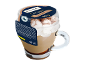 Dessert cappuccino in tazza con panna montata e cacao in polvere, 90g.
