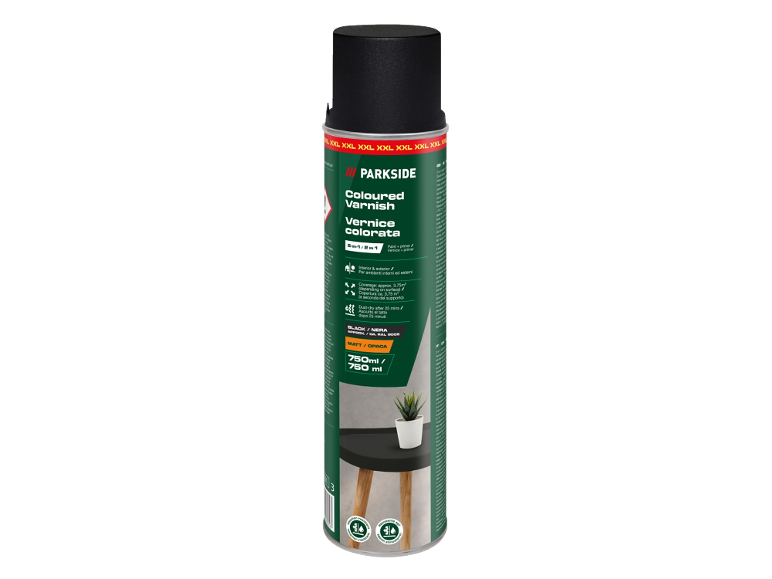 Spray di vernice colorata nera opaca 2 in 1 per interni ed esterni, 750 ml.