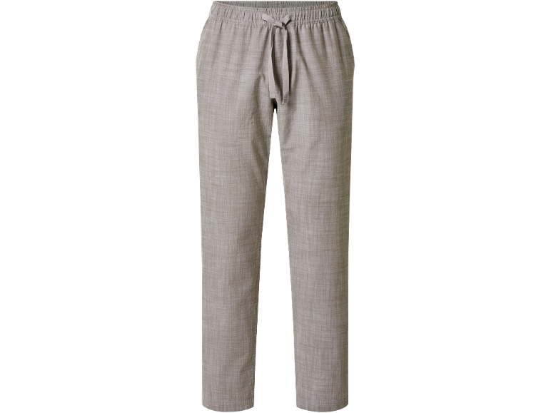 Pantaloni da uomo in lino e cotone, grigi, con coulisse in vita.