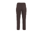 Pantaloni marrone scuro con elastico in vita e tasche posteriori, vista posteriore.