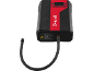 Compressore d'aria portatile nero e rosso con display digitale e tubo.