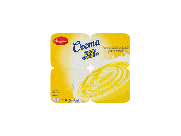 Confezione da quattro creme alla vaniglia, 500g (4x125g).