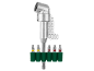 Adattatore angolare con set di punte per cacciavite Torx e Phillips.