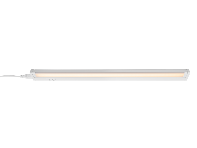 Luce LED bianca sottopensile con bagliore caldo e interruttore on/off integrato.