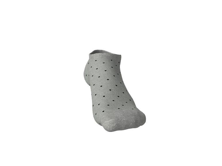 Calzino grigio chiaro con pois neri